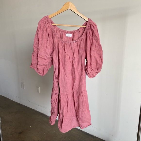 $248 New Pink Velvet by Graham & Spencer “Irina” Linen Dress Sz Small - Picture 3 of 11